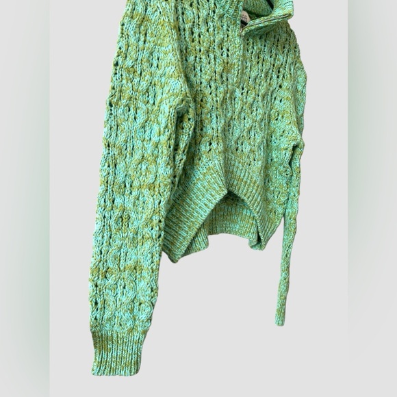 Urban Outfitters BDG Killian Quarter-Zip Pointelle Green Knit Sweater Sz M NWOT - Picture 4 of 9